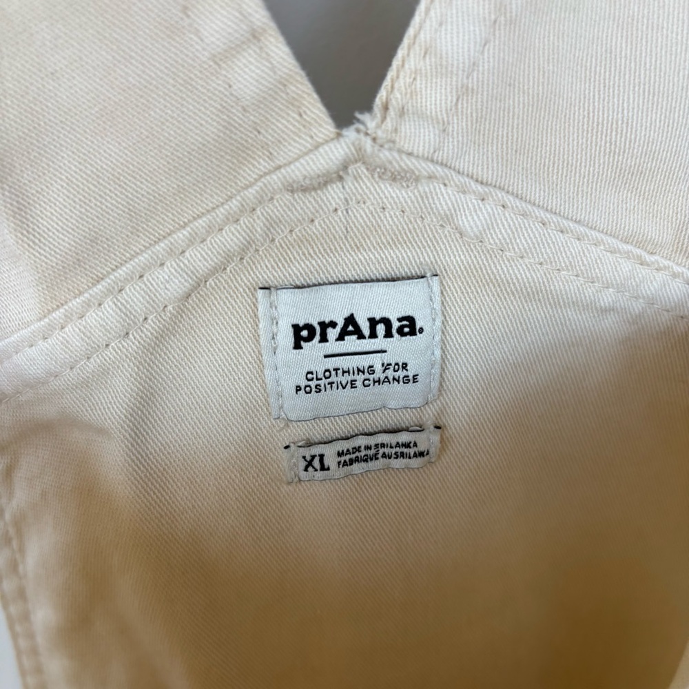 Prana Cream Denim‎ Overalls Size XL - Picture 3 of 9